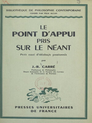 cover image of Le point d'appui pris sur le néant